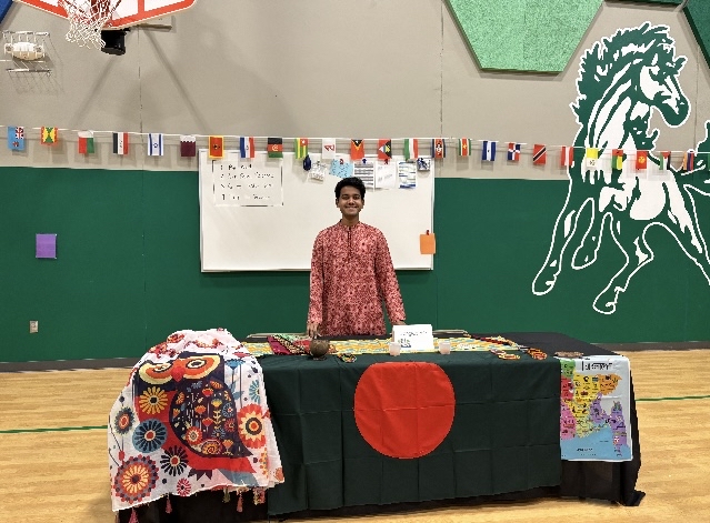 This is Shaikh Khan at Franklin Smith's Multicultural Nigh in October. This year, he is South's only foreign exchange student. 